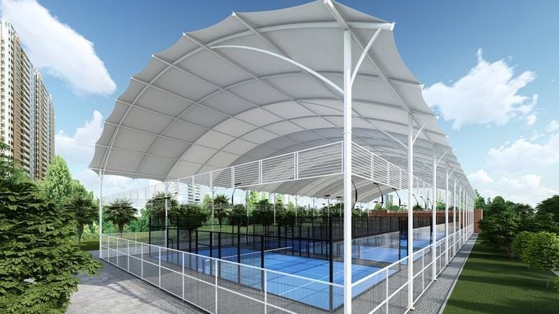 Kanopi Membrane Lapangan Tenis Modern dan Kokoh