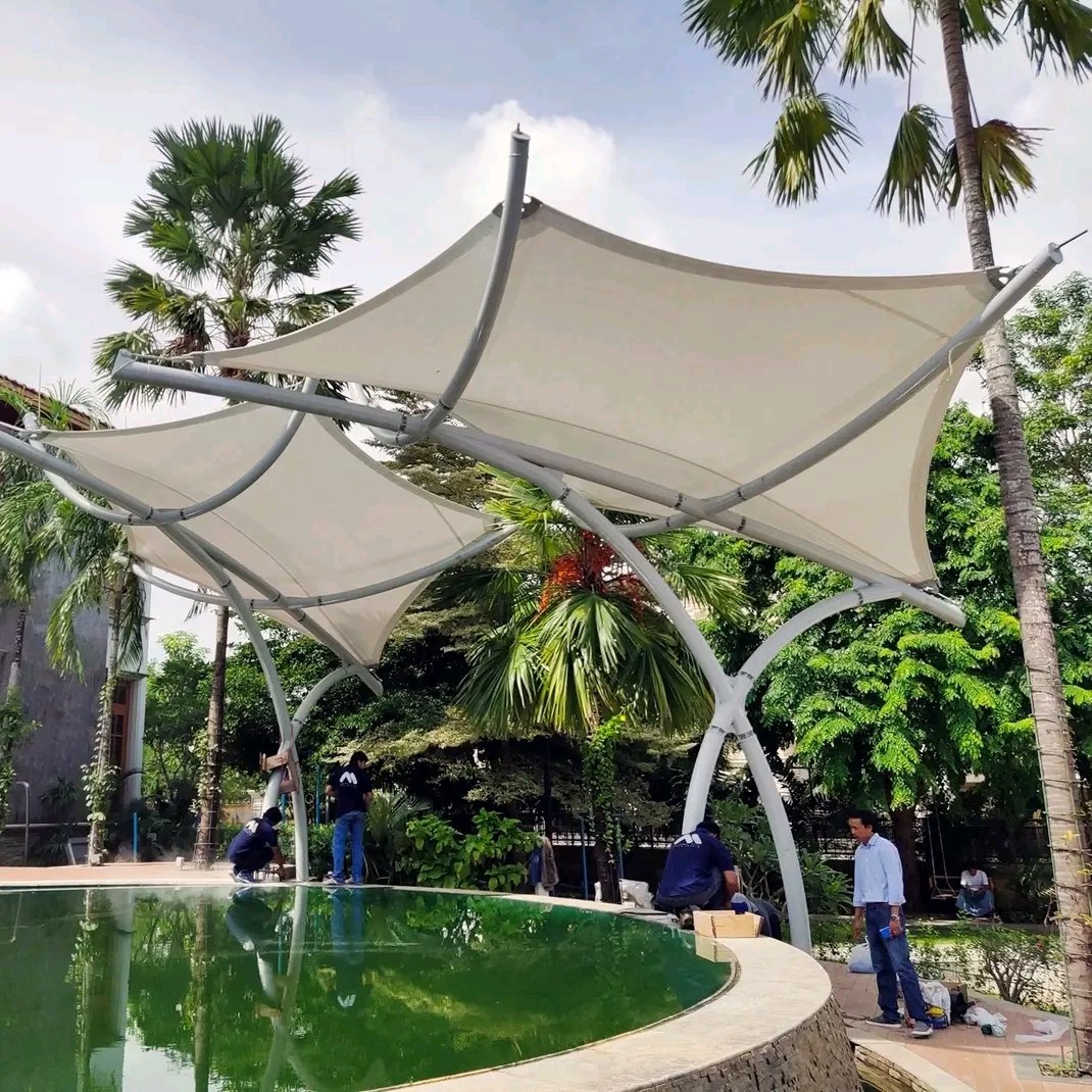 Pemasangan Canopy Membran Spesialis oleh PT Global Tensile Membrane
