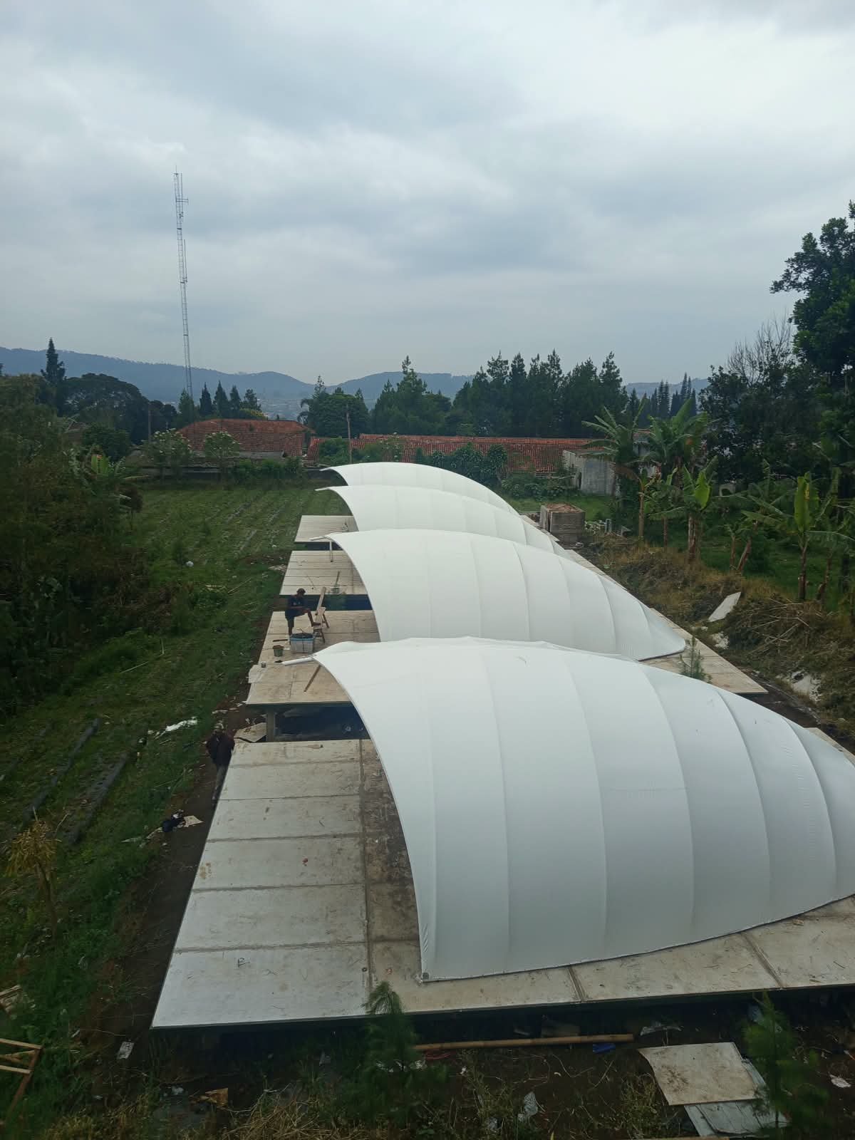 Perawatan kain tensile membrane lama